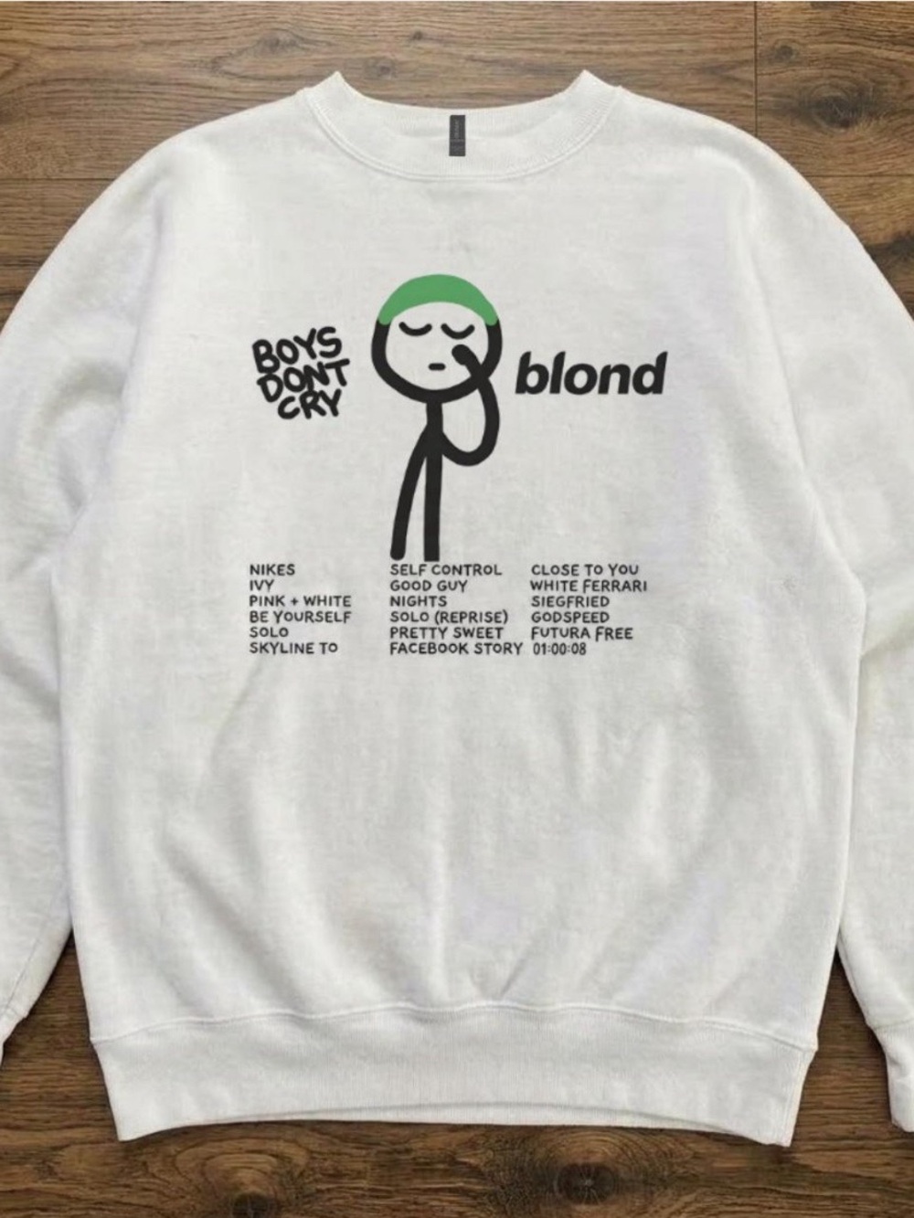 Frank Ocean Blond Boys Don’t Cry White Graphic Sweatshirt